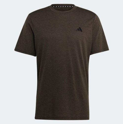 A men's t - shirt in olive green.