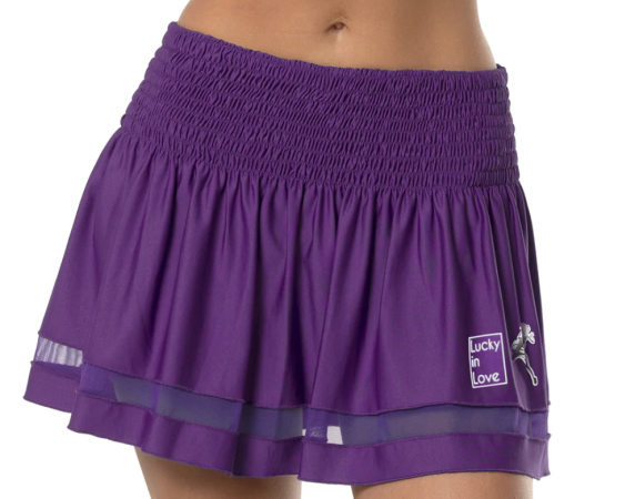 Women's deep purple mid-length pickleball skirt