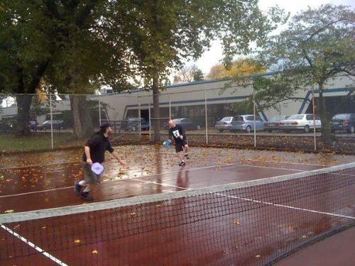 pickleball in the rain