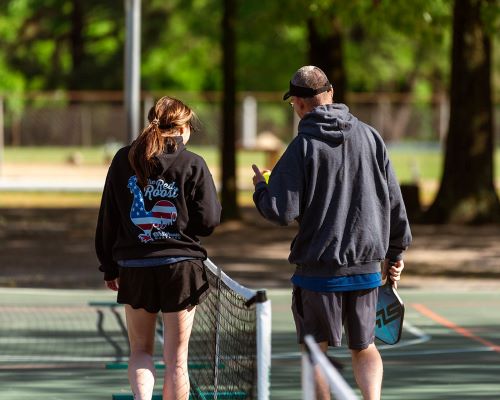 pickleball players discussing