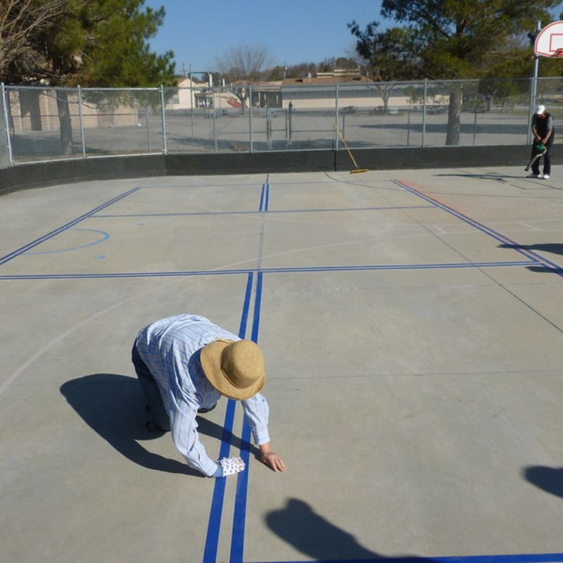 setting up and marking the court zones